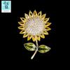 Silver Sunflower Championship Brooch: High-End Zircon Corsage Pin, Perfect for Students