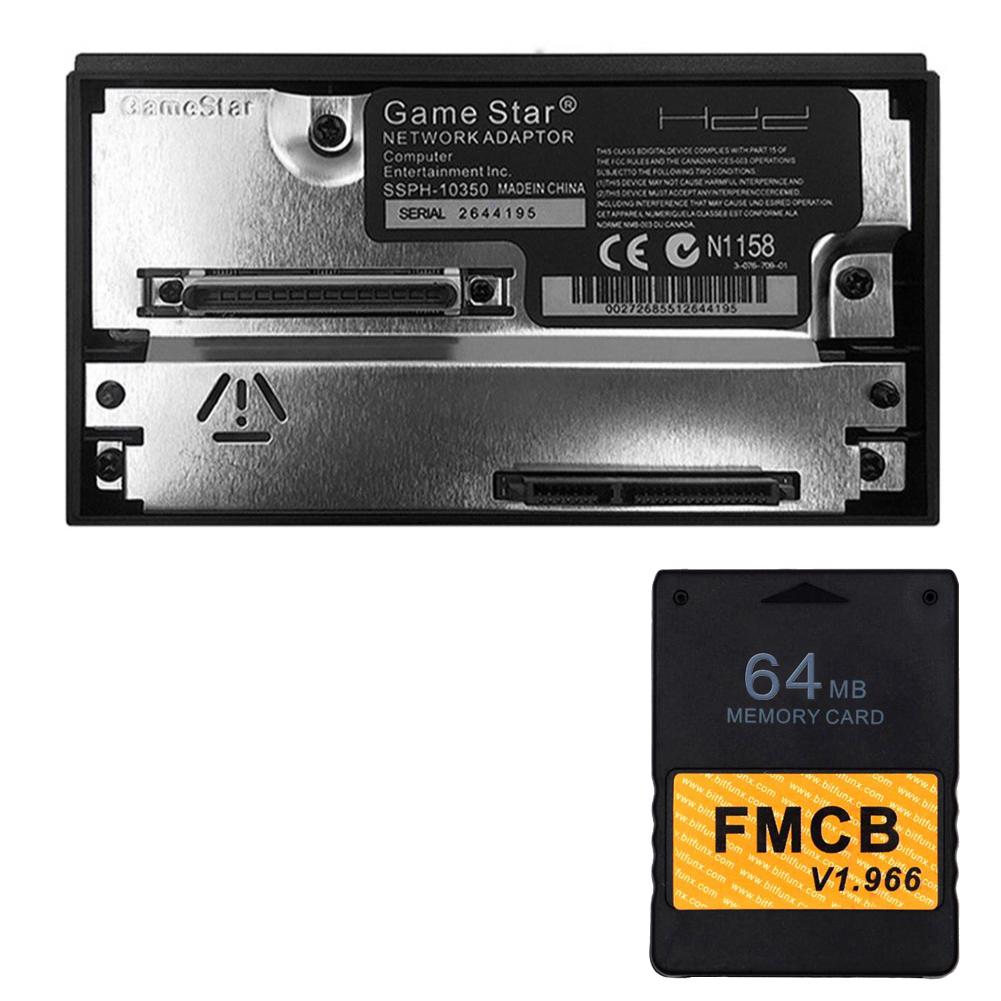 Адаптер сетевой карты с интерфейсом SATA с картой памяти FMCB V1.966 для консоли PS2, HDD с интерфейсом SATA для Playstation 2