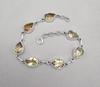 Citrine 925 Sterling Silver Pear Shape Faceted Yellow Gemstone Link Bracelet Handmade Boho Jewelry