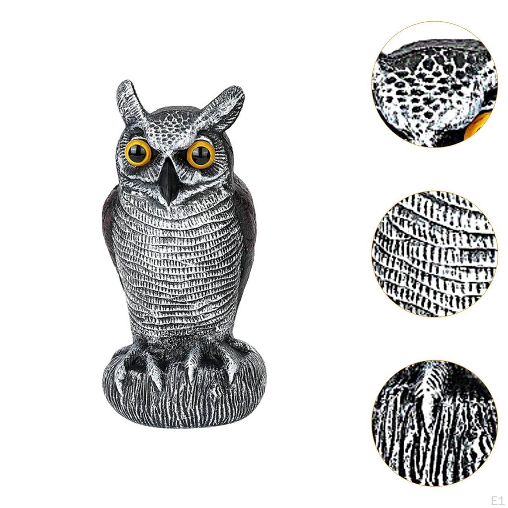 Statue Owl Decoy Bird Deterrent Outdoor Collectible Figurine Sculpture for Office Patio