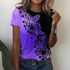 Женская футболка с принтом 3D-цветов, короткий топ, женская внешняя одежда, повседневная женская модная уличная футболка, летняя мода, новинка