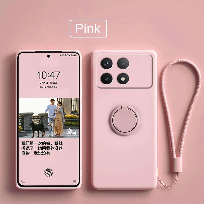 Чехол для Xiaomi Poco X6 Pro, чехол с жидким силиконовым кольцом, подставка, чехол для POCO X6 Pro, противоударный чехол для Redmi K70E, бампер, задняя крышка