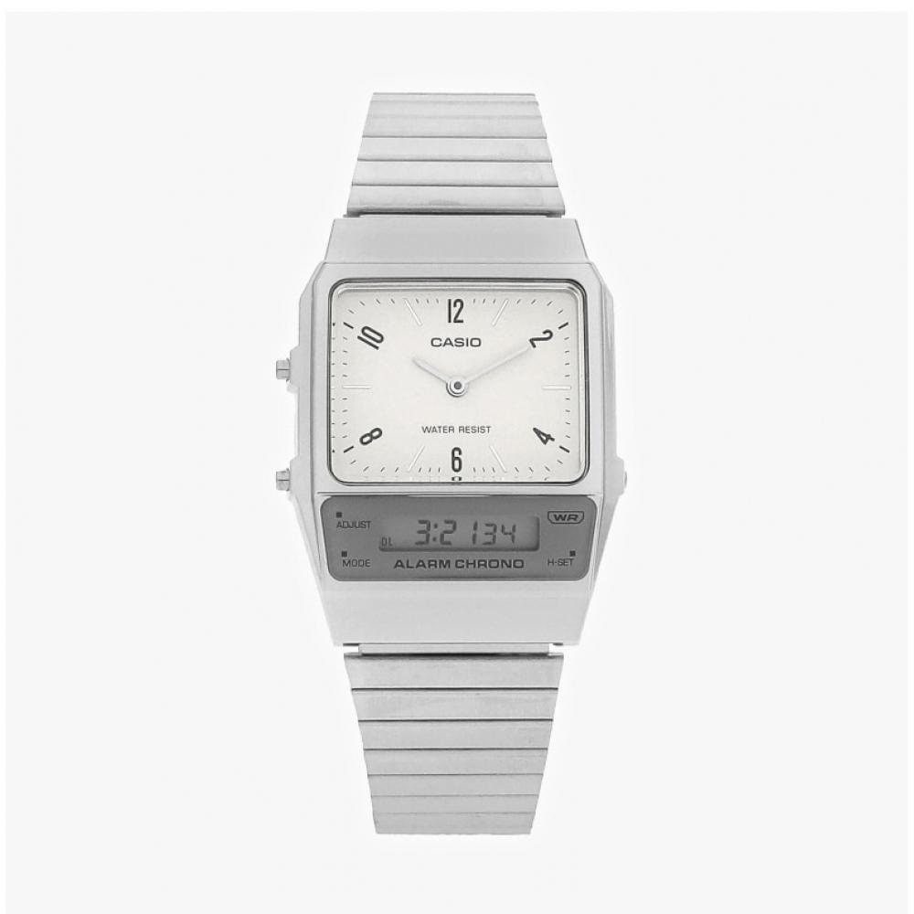 Casio Aq 800e 7a2df  Aq 800e 7a2  Аналогово-цифровые Квадратные Винтажные Ретро Общественные Металлические Часы