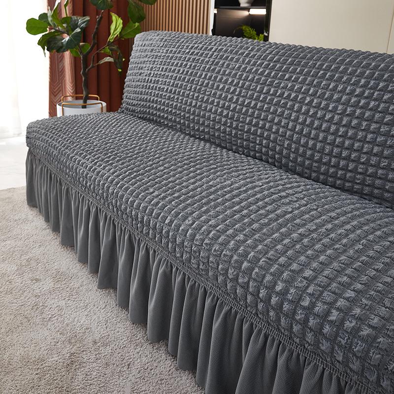 Эластичный однотонный чехол для дивана-кровати для раскладных диванов без подлокотников