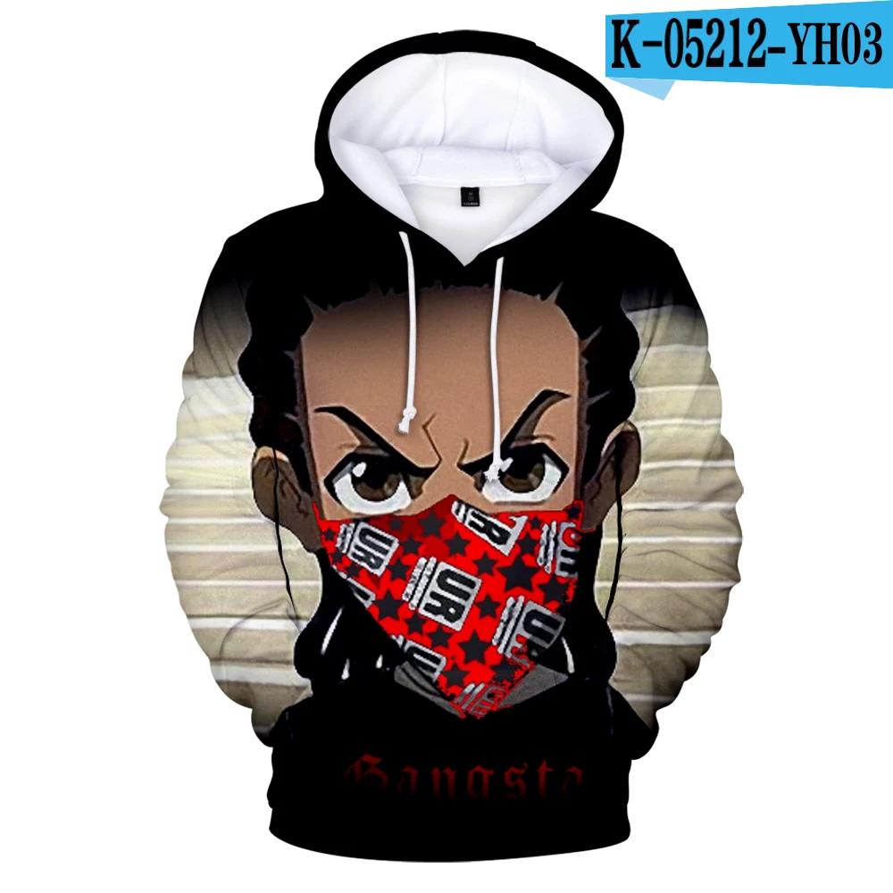 Толстовки Boondocks 3D модная толстовка с длинным рукавом мужская толстовка с капюшоном для взрослых повседневная уличная одежда Harajuku унисекс свободная одежда