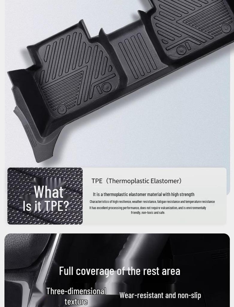 Коврики в салон Volkswagen Teramont X, Модели 17-24, Полностью закрывающие 7-местный, TPE