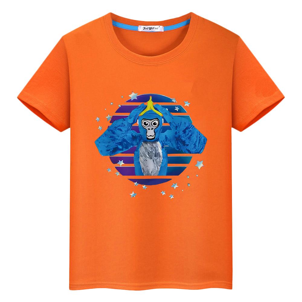 Футболка для детей, мальчик 10 лет, с принтом гориллы, кавайные шорты, 100% хлопок, аниме-топы, футболка с принтом гордости y2k, цельная одежда для девочек