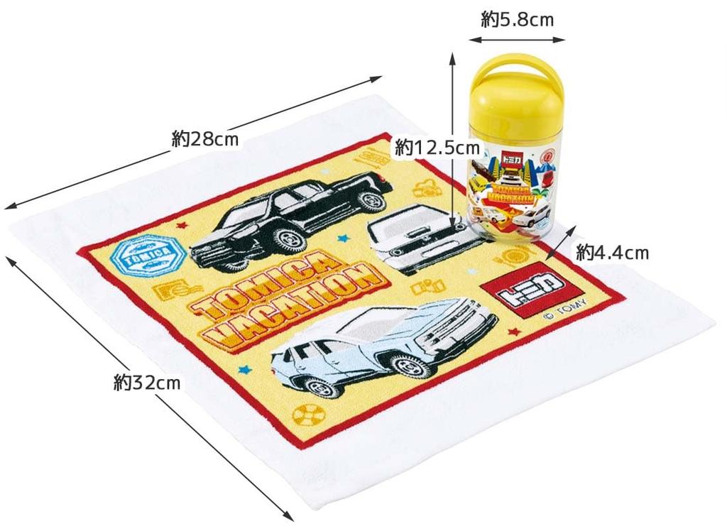 Набор антибактериальных полотенец Skater с Tomica Сделано в 32 x Чехол, 24, Япония, 30,5 см, OA5AG-A