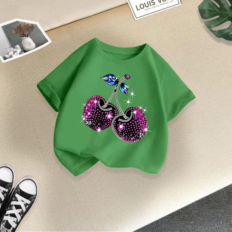 Children's Casual Short-sleeved T-shirt - Summer Girl's Cute Cherry T-shirt