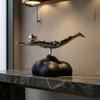 Resin Flying Figure Streamlined Cloud Base Statue Home Decoration for Sales Office