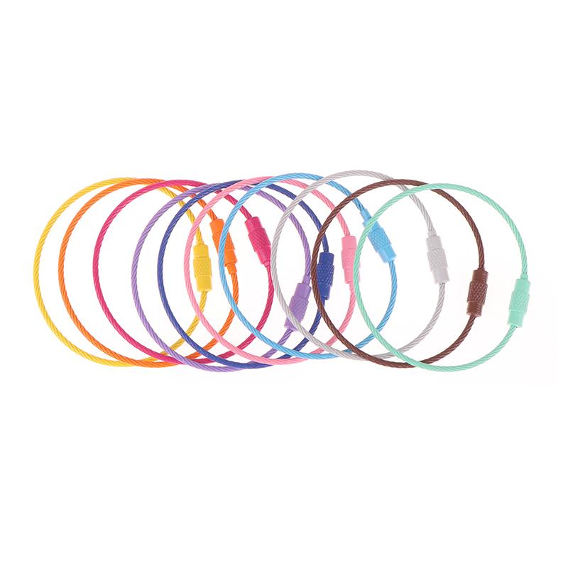 10 шт. случайной длины 15 см стальной проволочный брелок стальной трос брелок трос брелок трос багажная этикетка кольца трос кольца для ключей