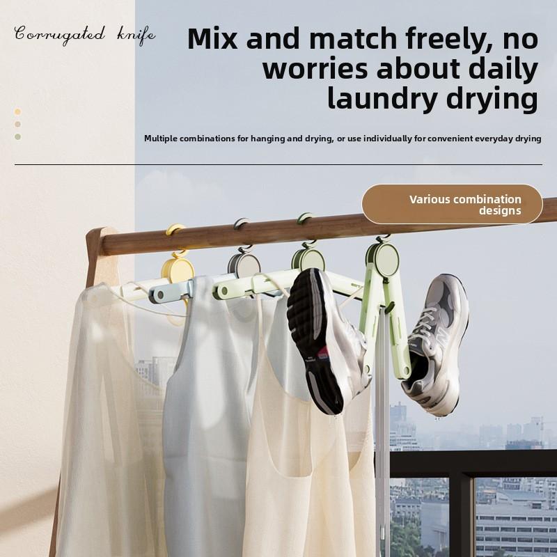 Портативная складная вешалка для одежды с прищепками, многоцелевая пластиковая вешалка для путешествий, дома