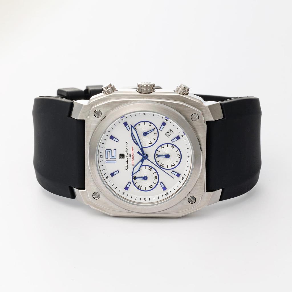 Watch Chronograph Business Analog Quartz White with Cross SSWH [Salvatore Marra] Men's Men's