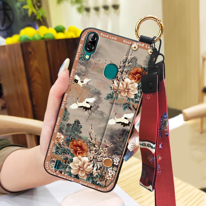 Мягкий силиконовый чехол для телефона Blackview A60 Pro Водонепроницаемая задняя крышка Подставка Противоударный Пылезащитный Прочный Ремешок