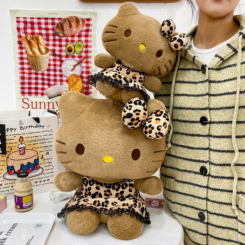 Плюшевый брелок Hello Kitty с леопардовым принтом для сумок и подарков