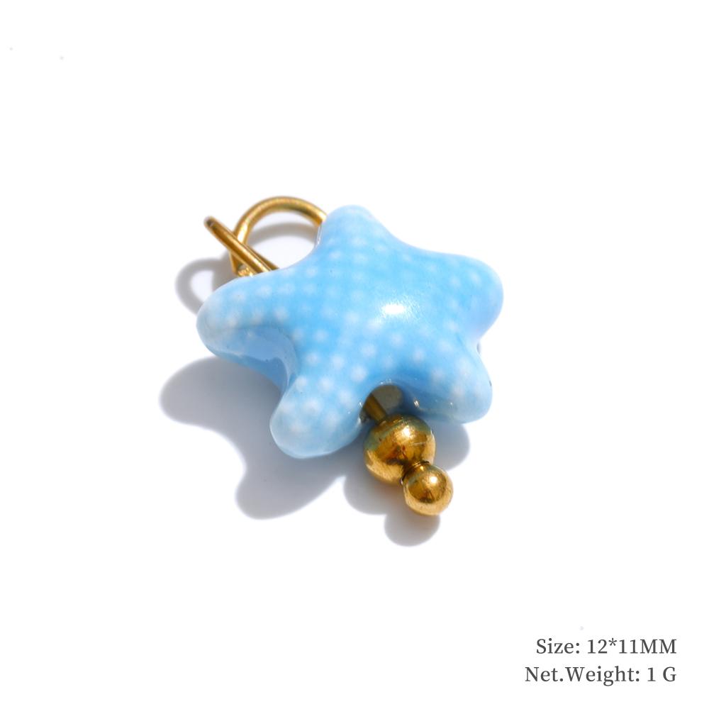 Yhpup 1PC Cute Enamel Enamel Star Flower Cherry Strawberry DIY Accessories Charm Pendants for Necklace Bracelet Earrings Making