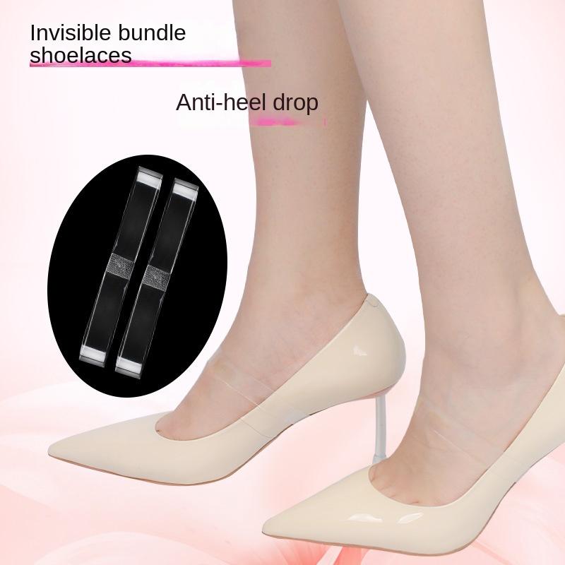 Fashion 1Pairs 10 Mm Invisible High Heels Bundle Shoelace Elastic High Heel Anti Slip Strap Women Anti-loose Shoelaces Shoes Accessories