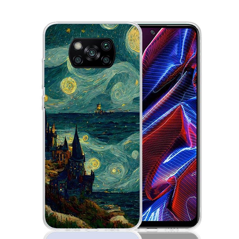 Чехол для телефона «Звездная ночь» Ван Гога для Xiaomi Poco X7 X6 X5 Pro F7 Ultra Redmi 15C 15 13 13C 12 12C 10 10A 10C 9 9A 9C 9T Обложка