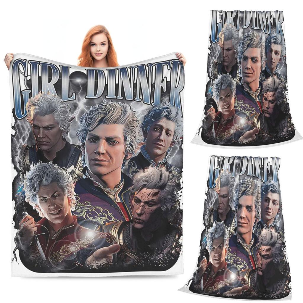 Baldur's Gate 3 Астарион Персонаж Вампира Плед Мягкий Теплый Фланелевый Плед Постельное белье для Кровати Гостиной Путешествий Дома Дивана