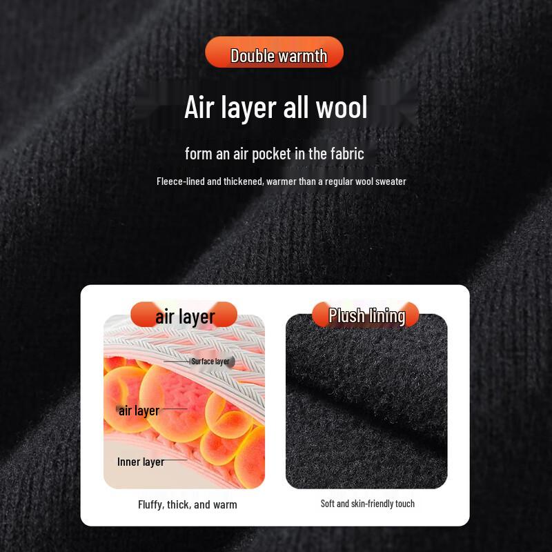 Мужской термо-свитер Antonio Plus из 100% шерсти с бархатной подкладкой