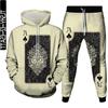 Poker Graphic 3D Print Men's Outdoor Fashion Clothing Tracksuit Costume Homme 2 Pieces Set Hoodies Jogging Pants Oversized S-6XL