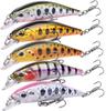 Contyu Mountain Stream Trout Minnow Set of Slow 5 Dart Style Lure, 5, Sinking, Suspending, 50mm, 3.4g, Colors, (Color A, 5)
