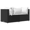 VidaXL Garden Corner Sofas and Cushions 2pcs Black Wicker, Sofa, Garden Sofa, Sectional Corner Sofa, 319730