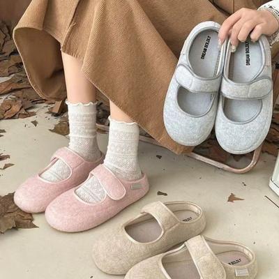 Женские туфли-баотоу, осенние новинки, с круглым носком и мелким вырезом, из замши, на мягкой подошве, противоскользящие, износостойкие, на плоской подошве