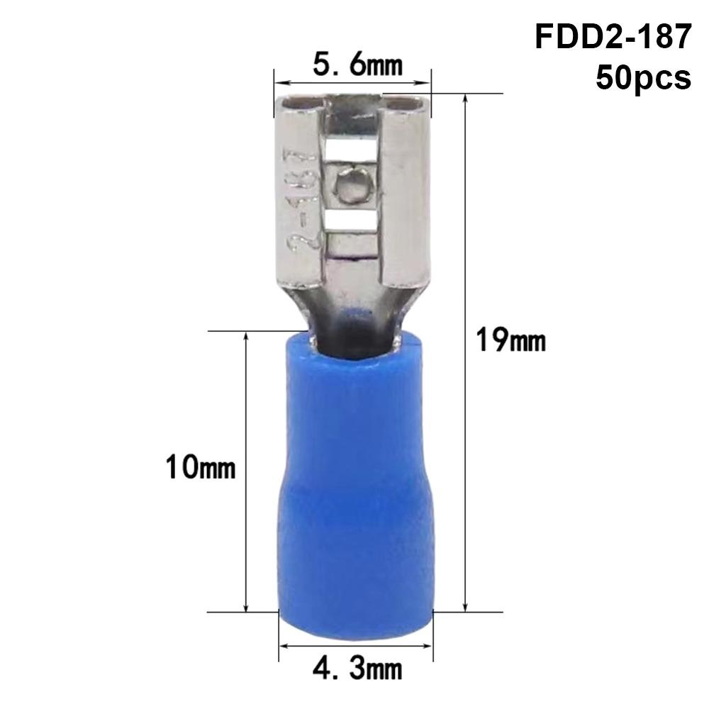 50 шт. 2,8/4,8/6,3 мм Соединители проводов Изолированные FDD/MDD1.25/2/5.5 Электрические обжимные клеммы Лопатка Женский/Мужской Быстроразъемные