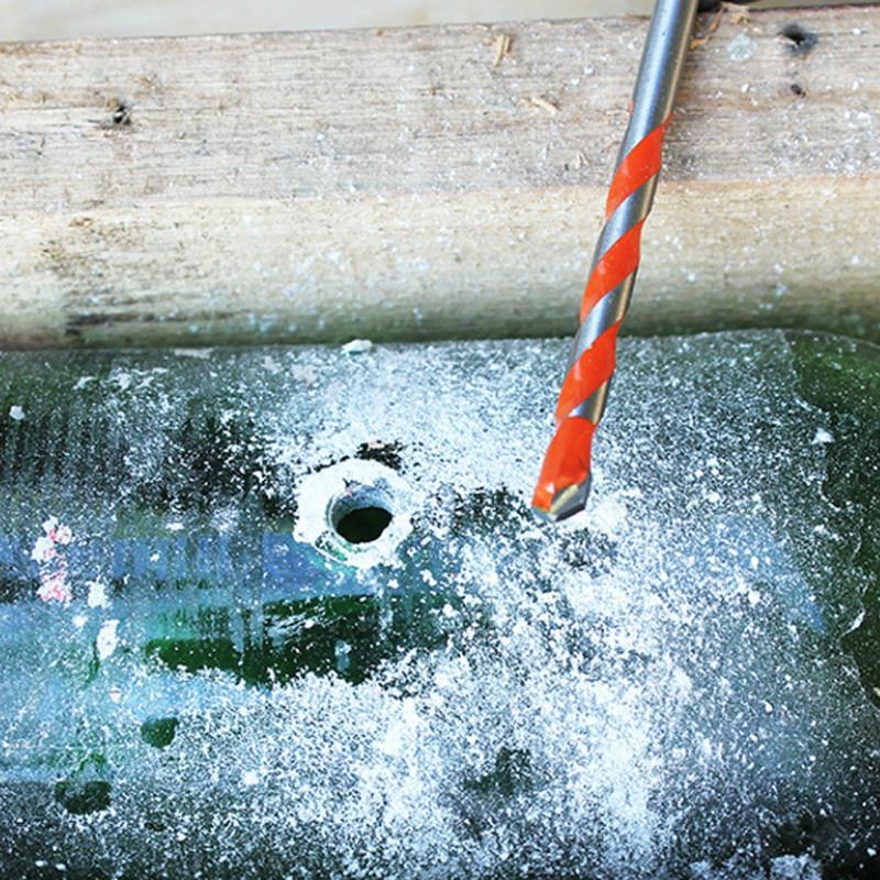 5pcs Drill Bit Set 6/6/8/10/12mm Multifunctional Drill Bit Set for Tile Concrete Brick Glass,Plastic and Wood Tungsten Carbide Tip Tools Set