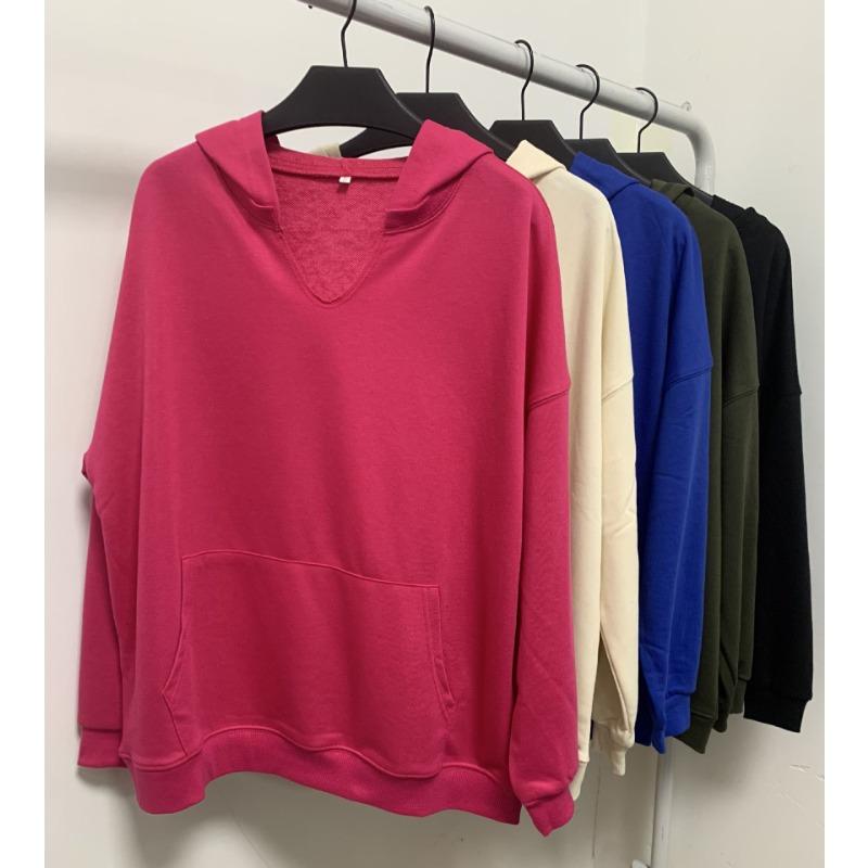 Женская толстовка с капюшоном осень-зима свободного покроя с капюшоном и карманом