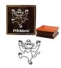 Printtoo Craft Textile Monkey Pattern Square Wooden Rubber Stamp Scrap-booking-2 X 2