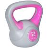 Kettlebell, 2kg Kettle Bells with Handle for Home Gym Weight Lifting and Strength Training, Pink and Grey