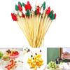 50/100pcs Christmas Decoration Christmas Party Merry Christmas Food Picks Toothpick Fruit Fork Forks