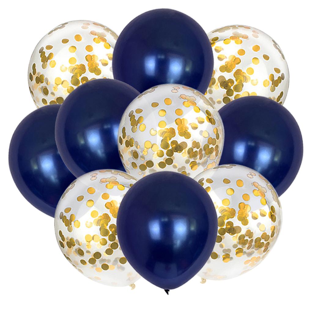 10PCS Gold Silver Metal Latex Confetti Balloons Baby Shower Wedding New Year Birthday Party Decorations Matte