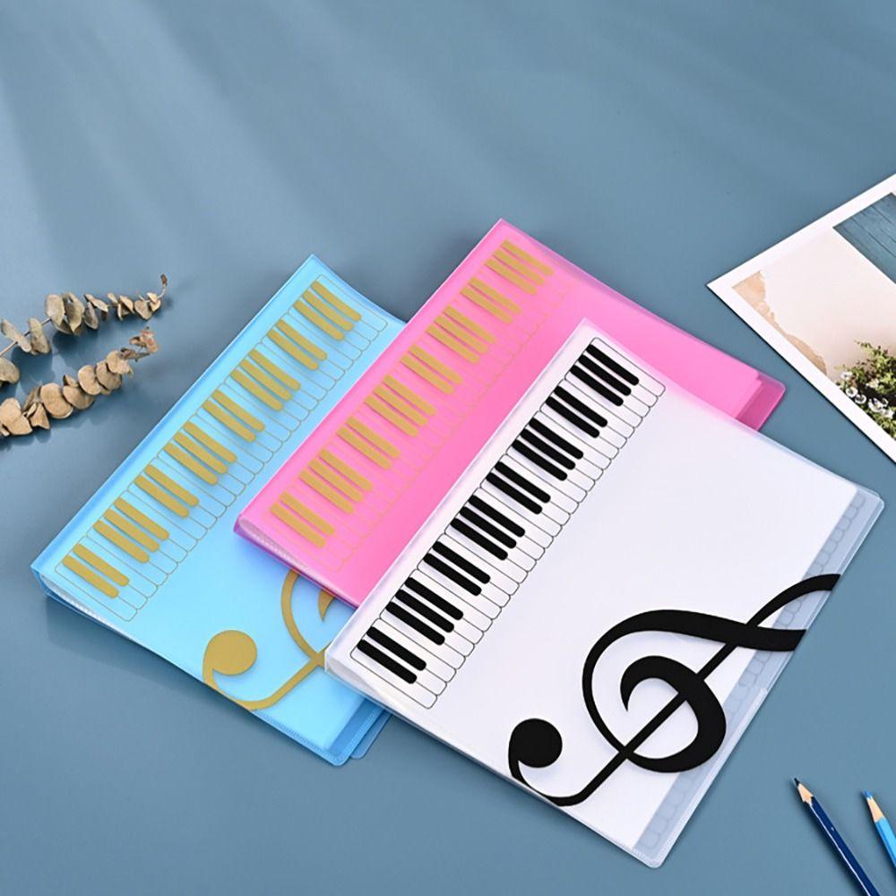 40 Pages Piano Paper Sheets Folder PP Music Score Folder High Quality Document Storage Organizer