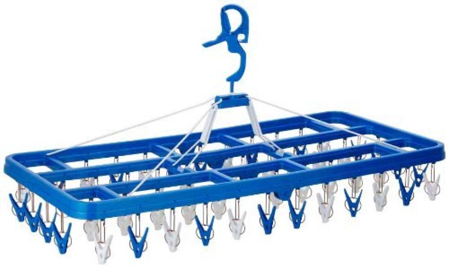 Сушилка для белья Nishida Pla52 Premium с угловыми элементами, 52 прищепки, темная, 87 x x 40 см x x, Большая рама для сушки большого количества белья одновременно, Вешалки, в комплекте,