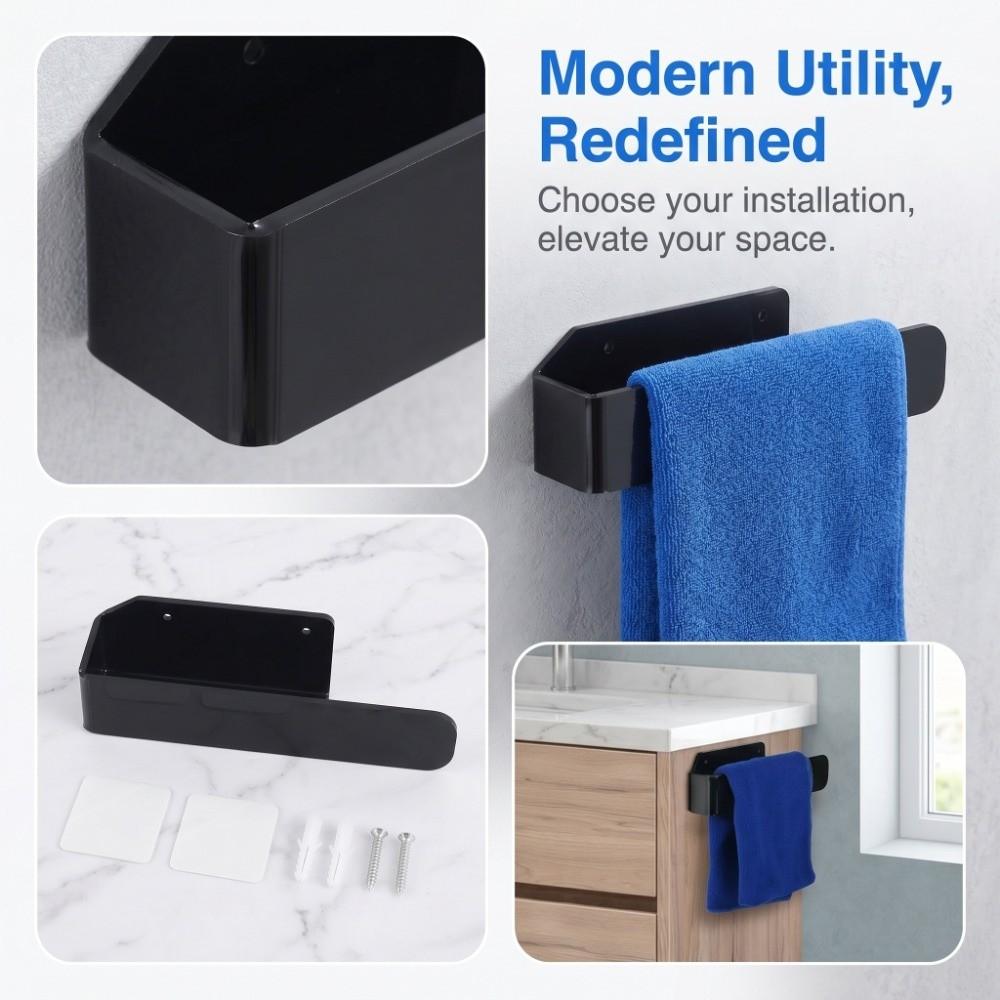 Wall Mounted Towel Rack Acrylic Towel Hanger Bathroom Kitchen Toilet Laundry Room