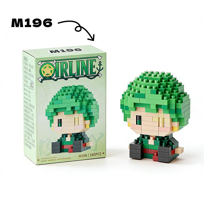Anime Character Micro Building Blocks Sun God Nika Luffy Zoro Ace Buggy 3D Assembly Mini Bricks Figure Model Toys