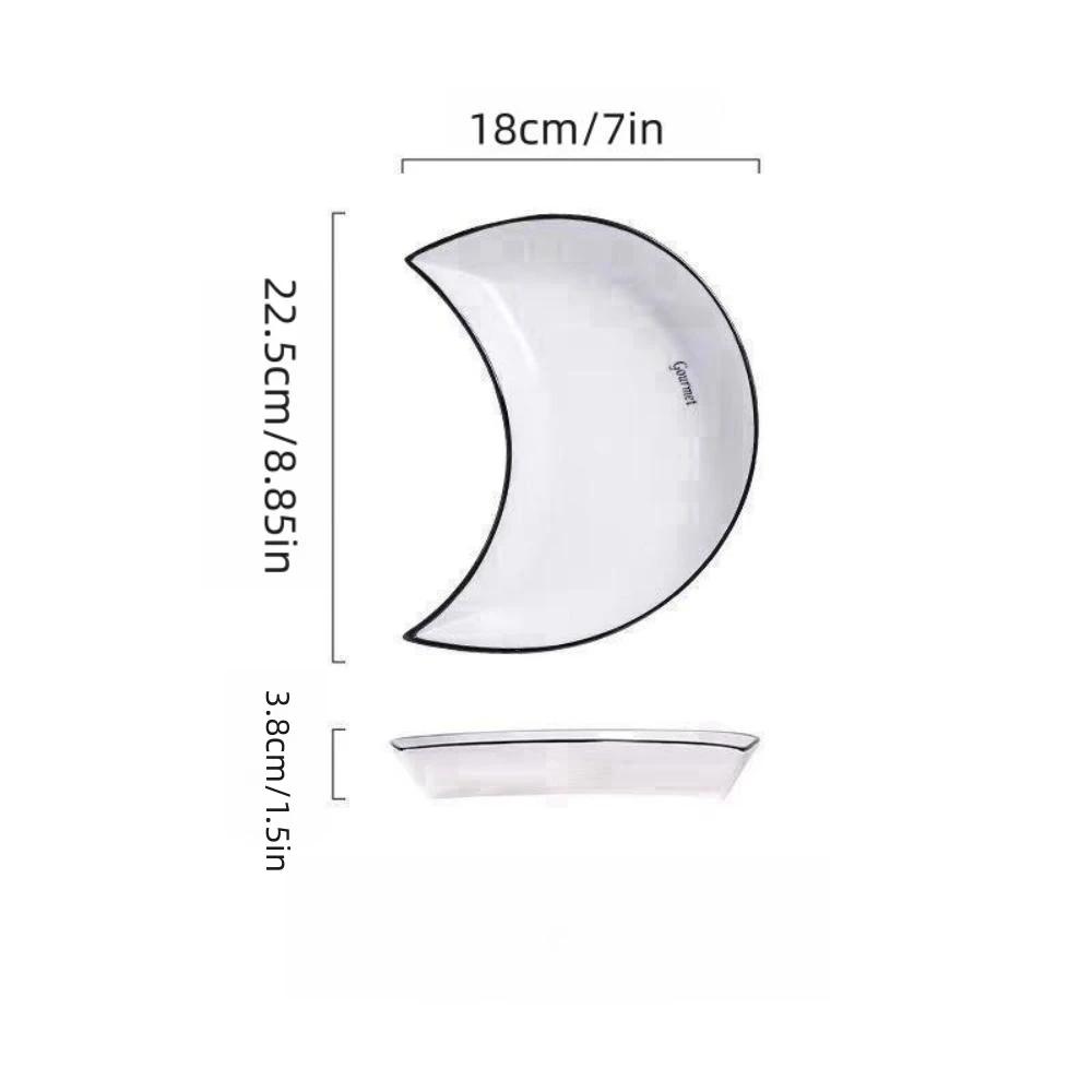 Набор керамической посуды из 5 предметов для воссоединения, Тарелка для хот-пота в форме полумесяца, Гибкая комбинация тарелок в зависимости от потребления пищи