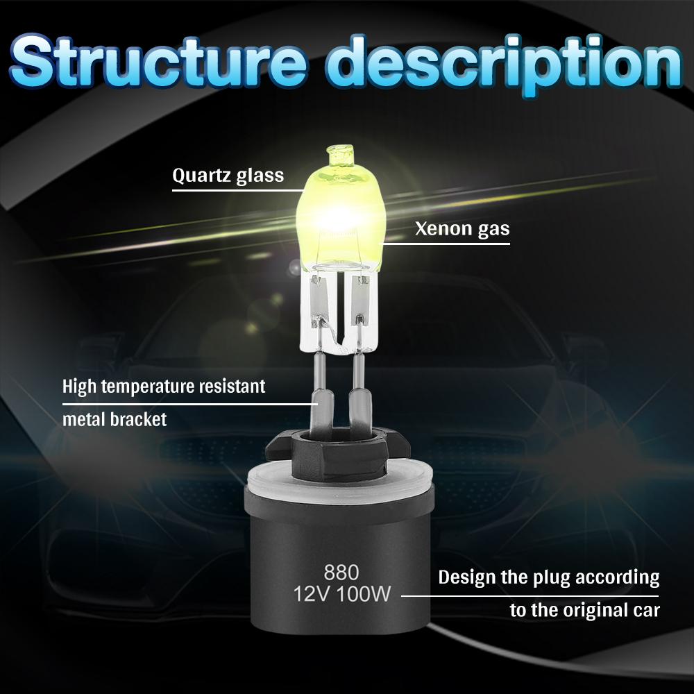 2pcs H1/H3/H4/ H7/H9/H11/880/881/9005/9006 100W 2800K 3000LM White Light Car HOD Headlight Halogen Lamp