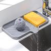 Sink Silicone Tray With Drain Soap Sponge Storage Holder Countertop Sink Scrubber Brush Soap Storage Rack Kitchen Organizer
