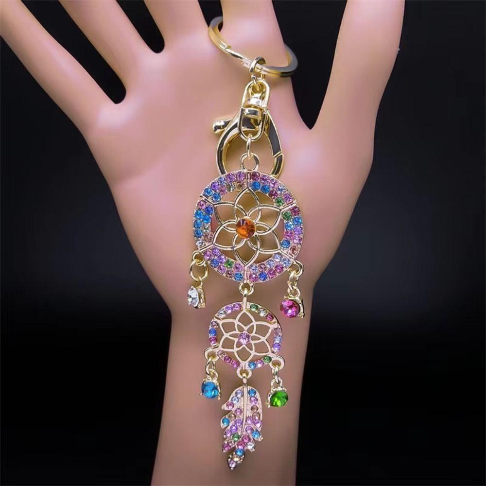 Zinc Zinc Alloy Car Keychain Vintage Bag Pendant Exquisite Dream Catcher Key Chain  Women