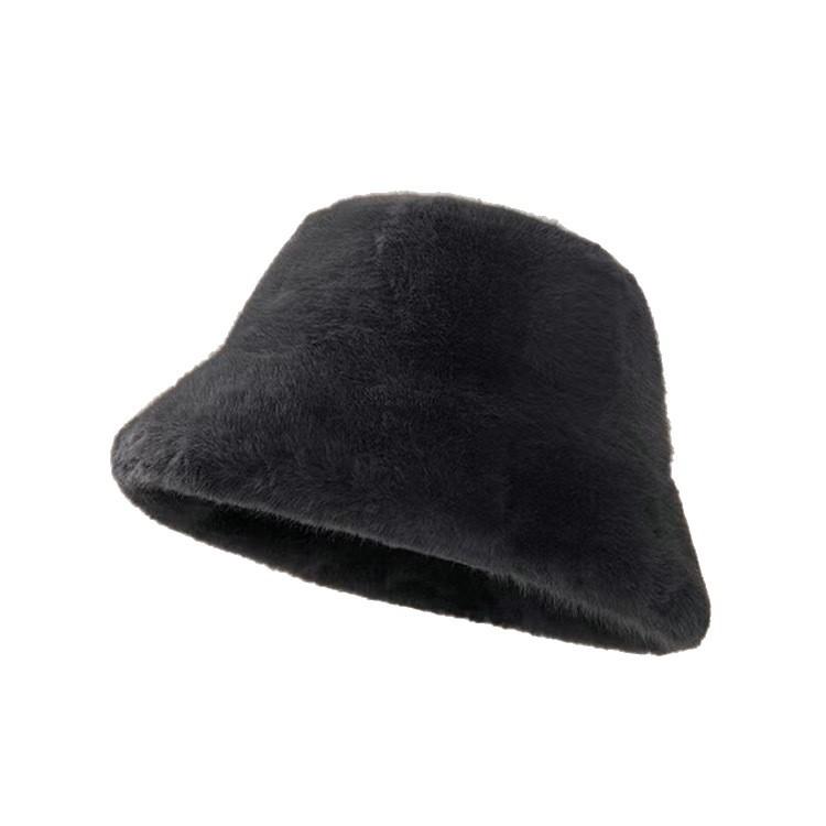 Plush bucket hat winter big brim warm thickened cold protection ear protection Mongolian basin hat versatile flat top fashion commute