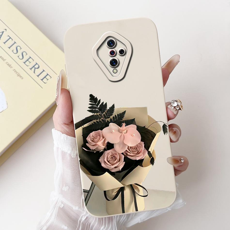 For Vivo S1 Pro (1920) / S1 (1907) Beautiful Bow Rose Painting Phone Case For Vivo S1 S1Pro Soft Silicone Shockproof Cases