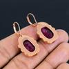 Рубиновые лабораторные драгоценные камни, медные украшения ручной работы, красивые серьги для нее