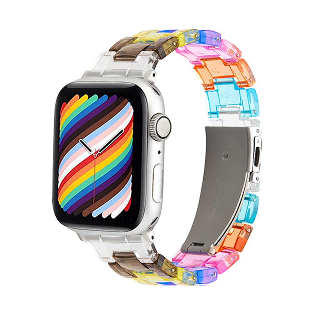 Resin Rainbow Transparent For Apple Watch Band 44mm 45mm 38 40mm 42 41mm 49mm 44 45 Strap Bracele iWatch Series 8 7 6 SE 5 4 3 2 Band