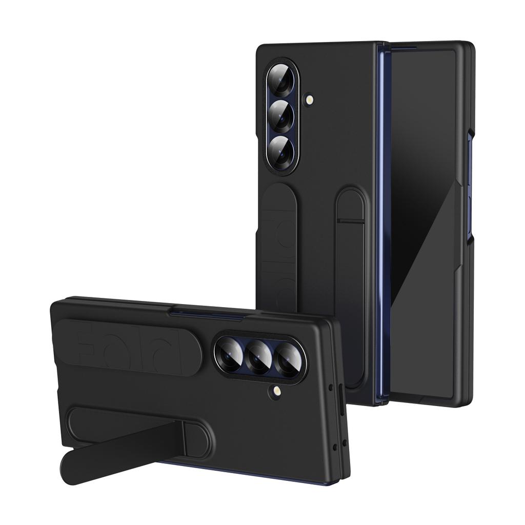 Для Samsung Galaxy Z Fold8 Ultra / Z Fold8 Широкий Чехол, Невидимая Подставка Задняя Крышка Телефона + Закаленное Защитное Стекло для Экрана + Мягкий Силиконовый Ремешок на Запястье