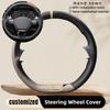 Чехол на руль автомобиля, ручной работы, кожаный, для Volkswagen VW Golf 7 Mk7, нового Polo, Jetta, Passat B8, Tiguan, Sharan