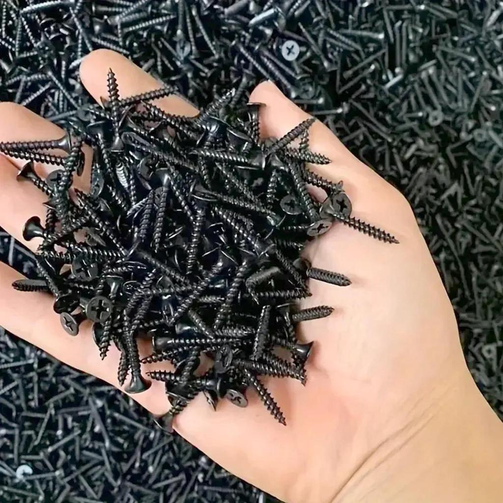 50 шт. M3.5 черные винты с плоской крестообразной головкой для листового металла, сверла по дереву, винты из углеродистой стали, подходящие для обслуживания деревянной мебели